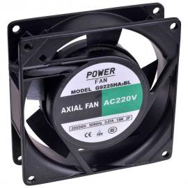 Ventilador "Powerfan" 92x92x25 mm, cojinete de bolas, rejilla y cables