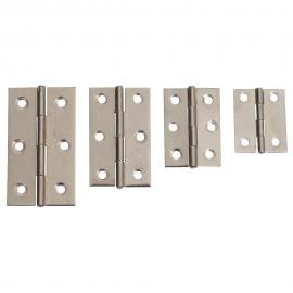 Bisagra de tipo zincada color plata de 66mm con 2x3 agujeros para sujección
