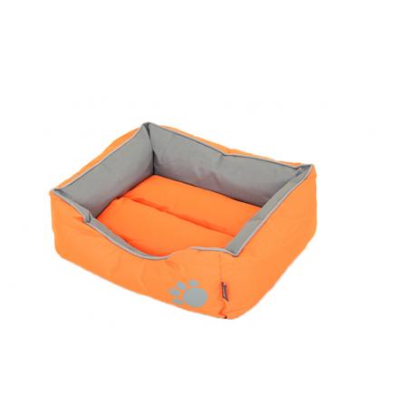 PET INTEREST Cuna Naranja y Gris talla S 55x45x19cm