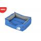 PET INTEREST Cuna Azul y Gris talla S 55x45x19cm