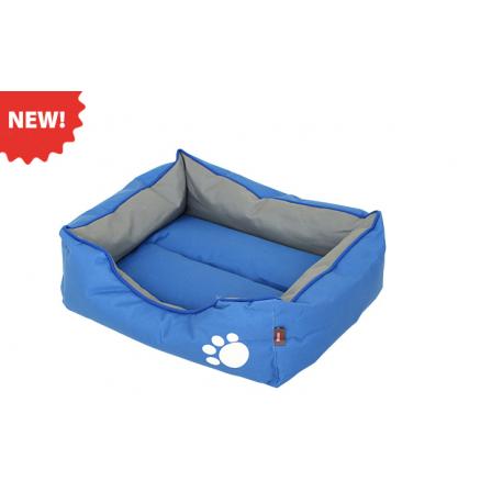 PET INTEREST Cuna Azul y Gris talla S 55x45x19cm